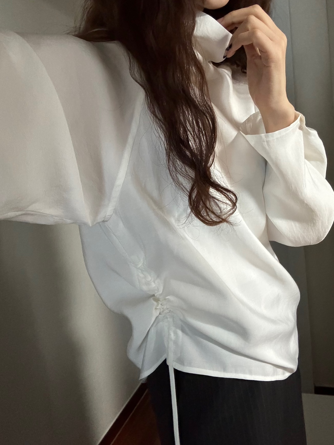 glass blouse-ivory