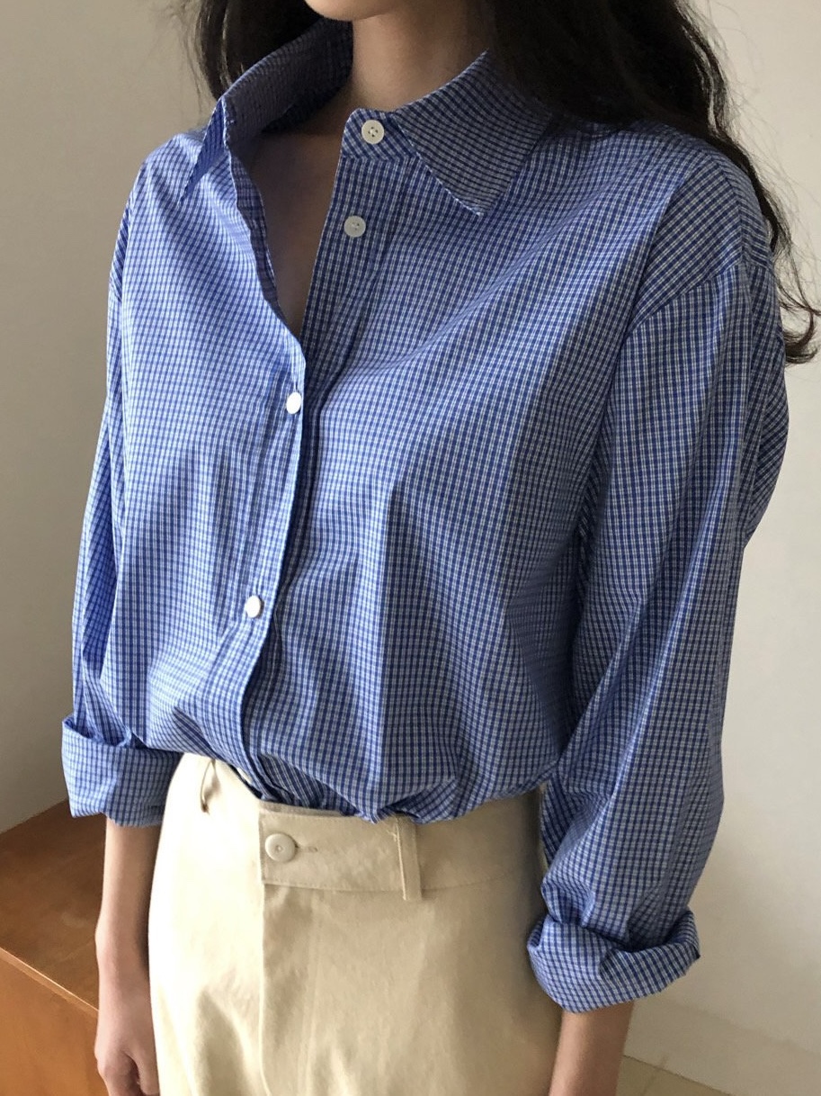 romantic check shirts-blue(3월중순출고)